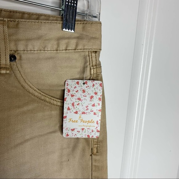 Free People High Rise Khaki Cut Off Shorts 25 - Picture 3 of 9